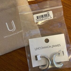 Uncommon James Shiny Silver Crescent Earrings